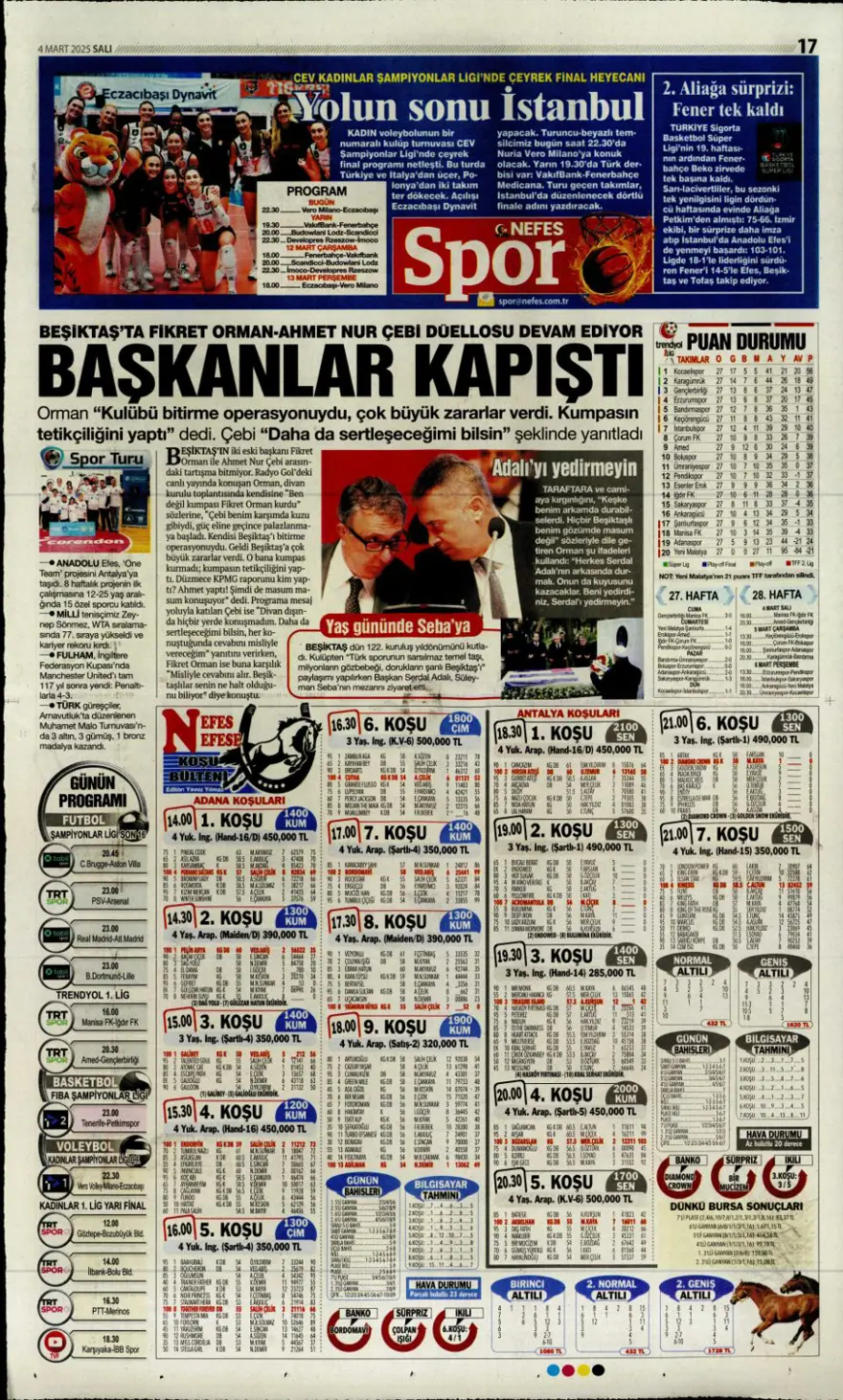"Hedefte Buruk var" (4 Mart 2025 spor manşetleri) 10