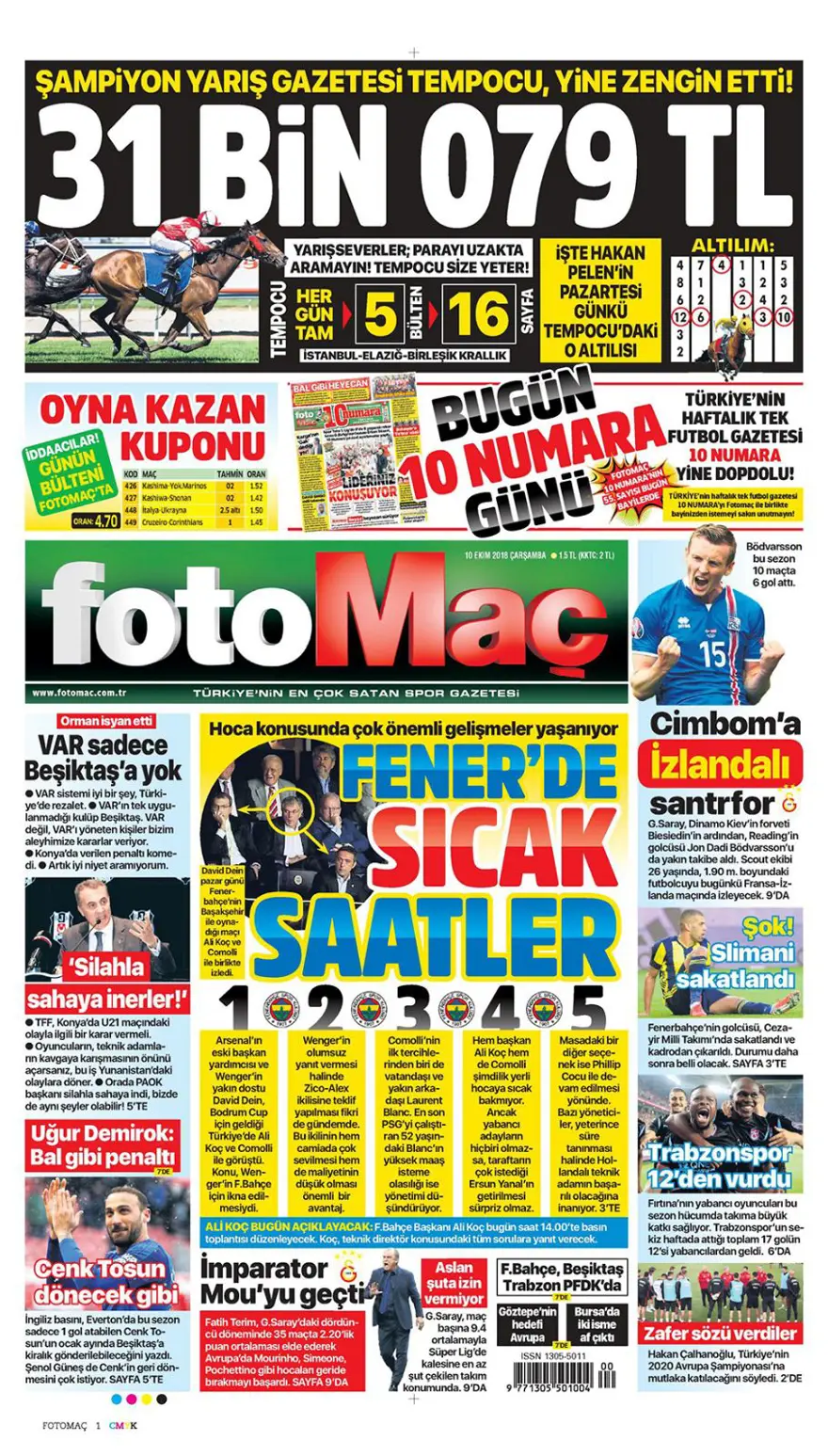 Günün gazete manşetleri - 10 Ekim 2018 18