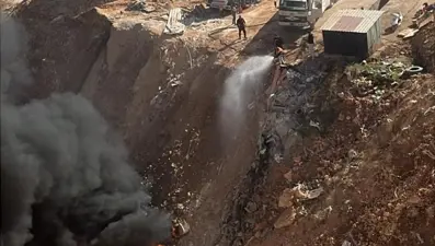 Adıyaman'da atık malzeme alanında yangın