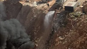 Adıyaman'da atık malzeme alanında yangın