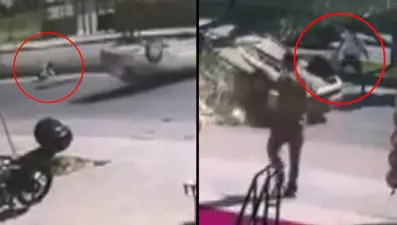 Takla atan araçtan mucize kurtuluş: Burunları bile kanamadı