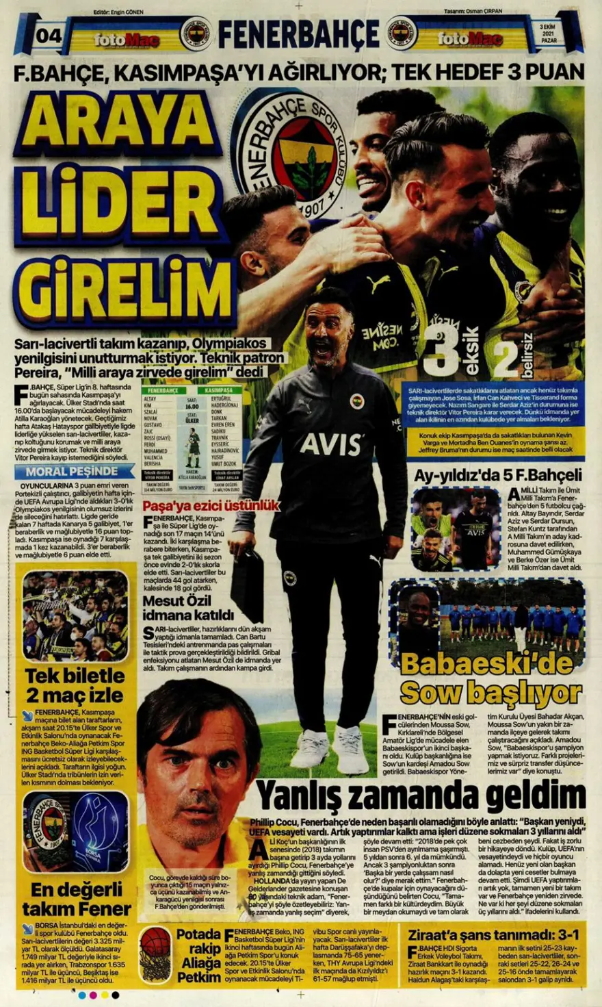 Günün spor manşetleri (03 Ekim 2021) 18