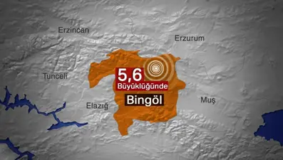 Bingöl'de 5,6 büyüklüğünde yeni deprem