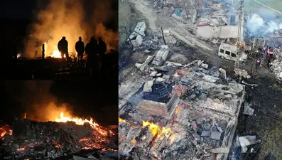 2 kişinin öldüğü, 3 evin yandığı yangının boyutu gün ağarınca ortaya çıktı