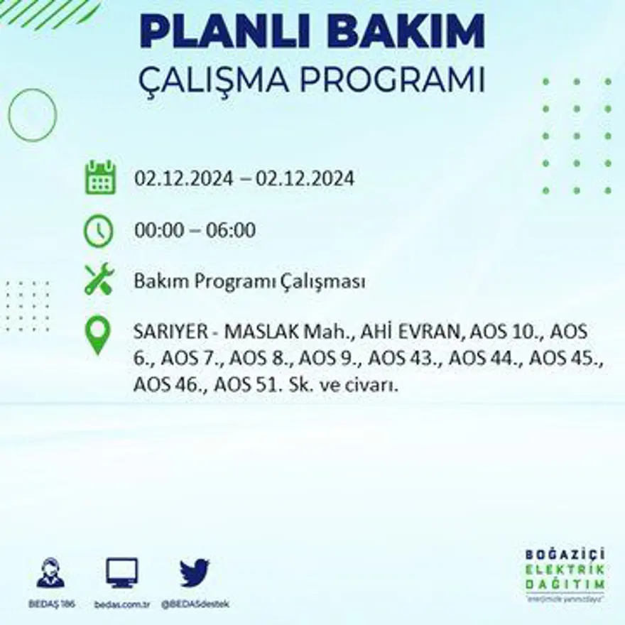 İstanbul'un 20 ilçesinde elektrik kesintisi: Elektrikler ne zaman gelecek? BEDAŞ 2 Aralık kesinti programını paylaştı 28 İstanbul'un 20 ilçesinde elektrik kesintisi: Elektrikler ne zaman gelecek? BEDAŞ 2 Aralık kesinti programını paylaştı 28