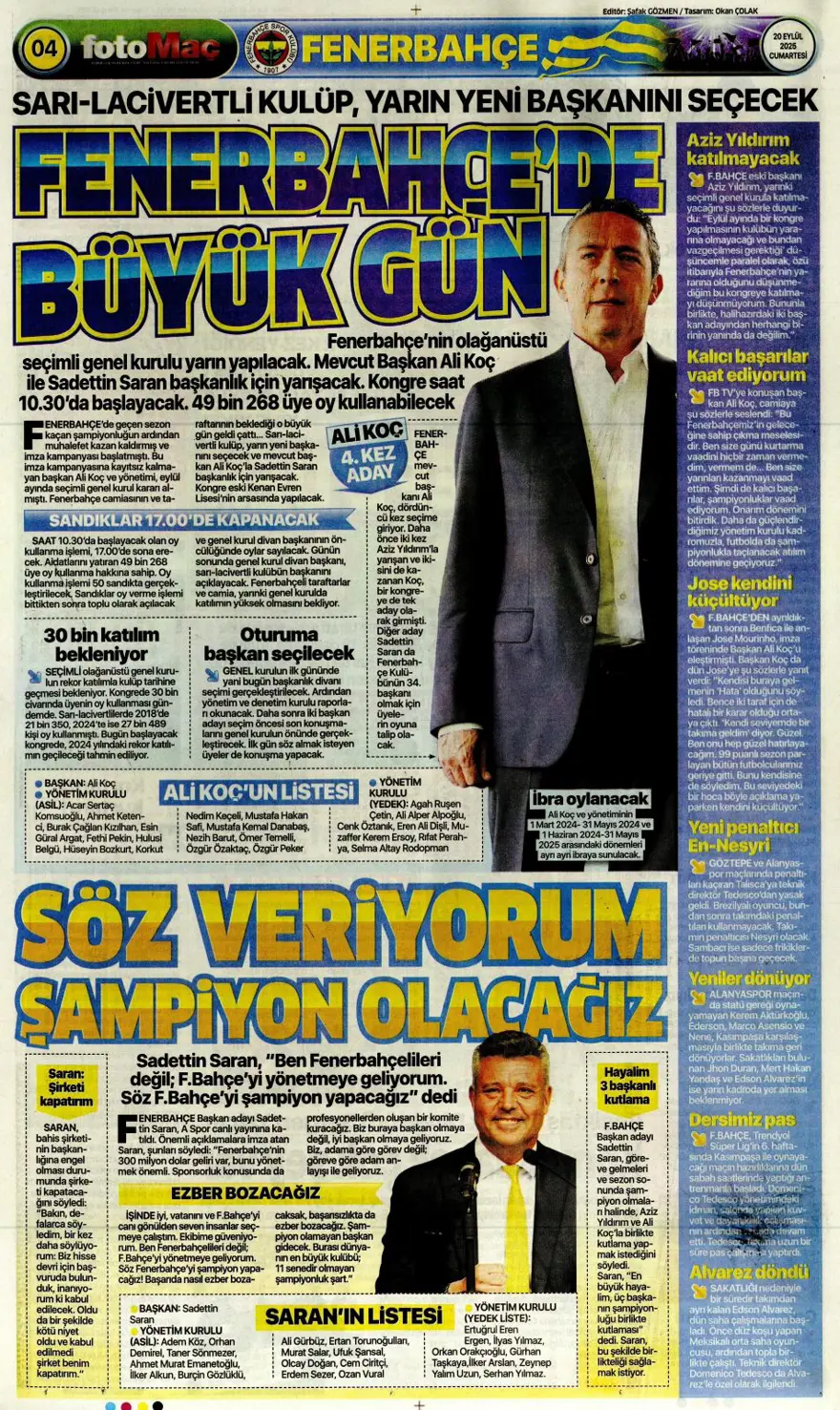 "Kartal yoğun bakımda" (20 Eylül spor manşetleri) 8