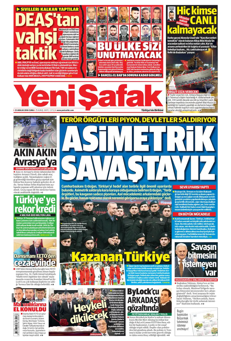 Gazete manşetleri-23.12.2016 18
