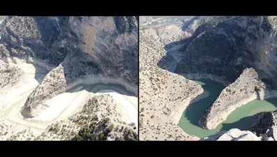 Doğa harikası İnceğiz Kanyonu'nun suyu çekildi