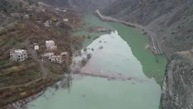 Yusufeli Barajı'nda su yükseliyor: Asma köprü tarih oldu