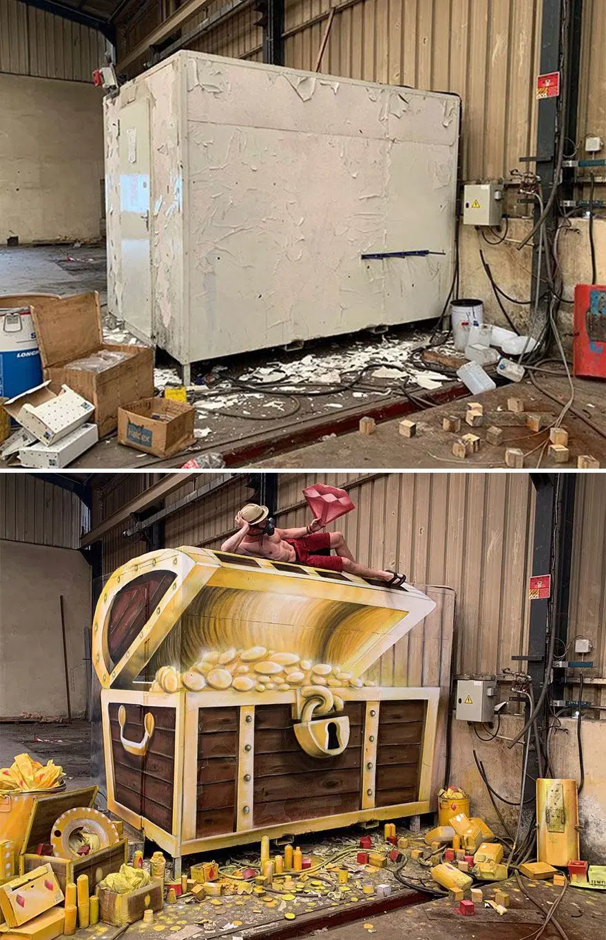 Fransız sokak sanatçısından 3 boyutlu grafitiler 44