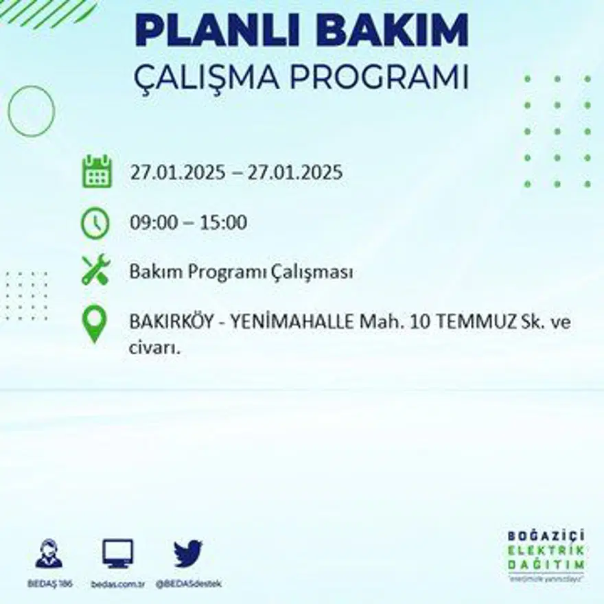 İstanbul'un birçok ilçesinde elektrik kesintisi: Avcılar'da elektrikler ne zaman gelecek? BEDAŞ kesinti programı 12