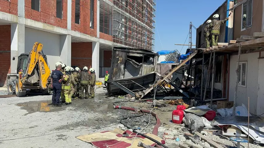 İşçilerin kaldığı konteynerde yangın 6