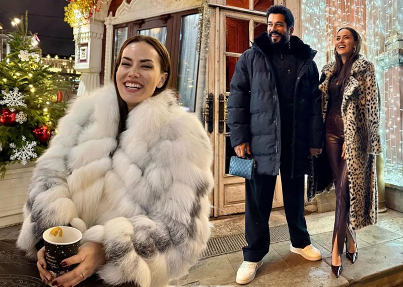 Moskova'ya gittiler: Fahriye Evcen ile Burak Özçivit aşka geldi