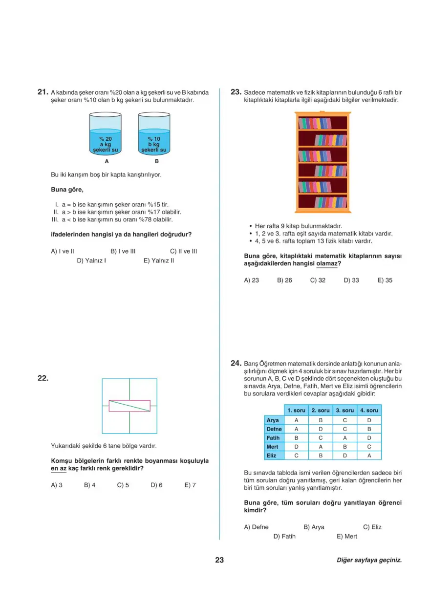 Uğur Okulları TYT -2 deneme sınavı 22