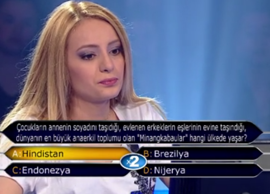 Kim Milyoner Olmak İster'e damga vuran soru: Minangkabaular hangi ülkede yaşar 2