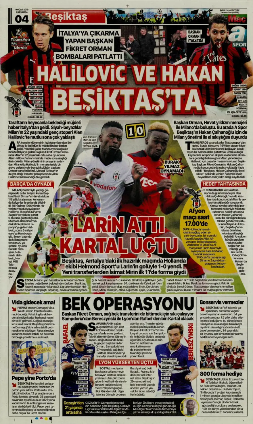 Günün spor manşetleri (09 Ocak 2019) 5