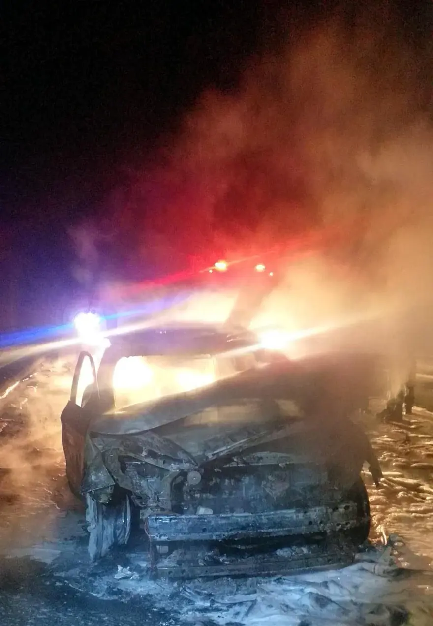 Bolu'da Dorukhan Tüneli'nde cip yangını 