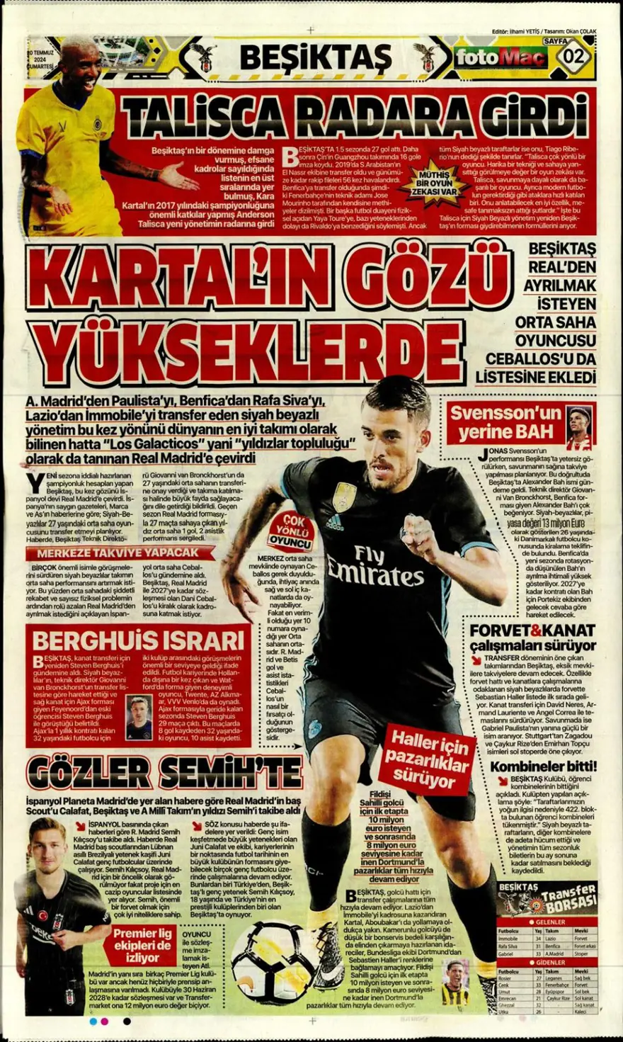 "Montella kalıyor yabancı kuralı değişiyor" (20 Temmuz 2024 spor manşetleri) 14 "Montella kalıyor yabancı kuralı değişiyor" (20 Temmuz 2024 spor manşetleri) 14