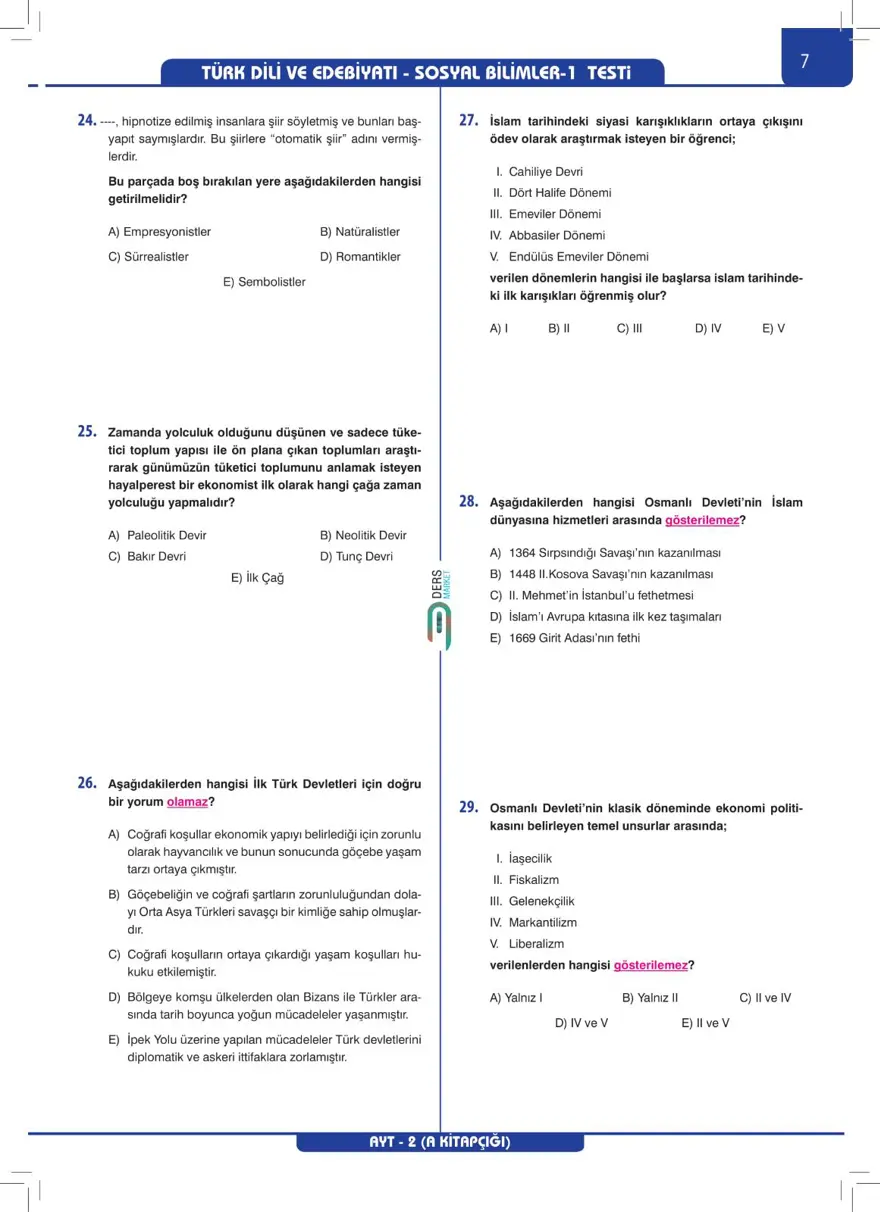 AYT Deneme Sınavı 5