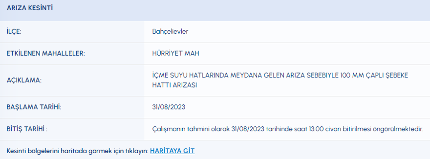 İstanbul'un 6 ilçesinde su kesintisi: Sular ne zaman gelecek? (31 Ağustos İSKİ su kesintisi listesi) 6