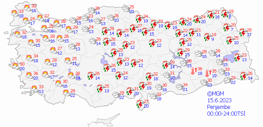 15 HAZİRAN PERŞEMBE HAVA DURUMU NASIL OLACAK? 6 15 HAZİRAN PERŞEMBE HAVA DURUMU NASIL OLACAK? 6