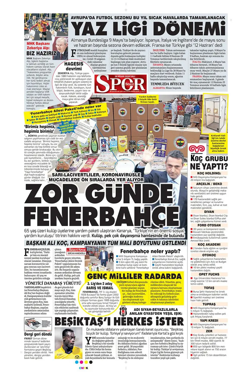 Günün spor manşetleri (28 Nisan 2020) 4