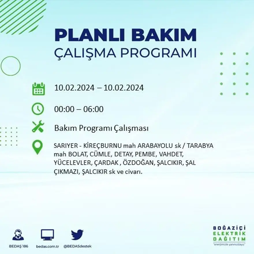 İstanbul'un 17 ilçesinde elektrik kesintisi yaşanacak: Elektrikler ne zaman gelecek? (10 Şubat BEDAŞ kesinti programı) 31 İstanbul'un 17 ilçesinde elektrik kesintisi yaşanacak: Elektrikler ne zaman gelecek? (10 Şubat BEDAŞ kesinti programı) 31