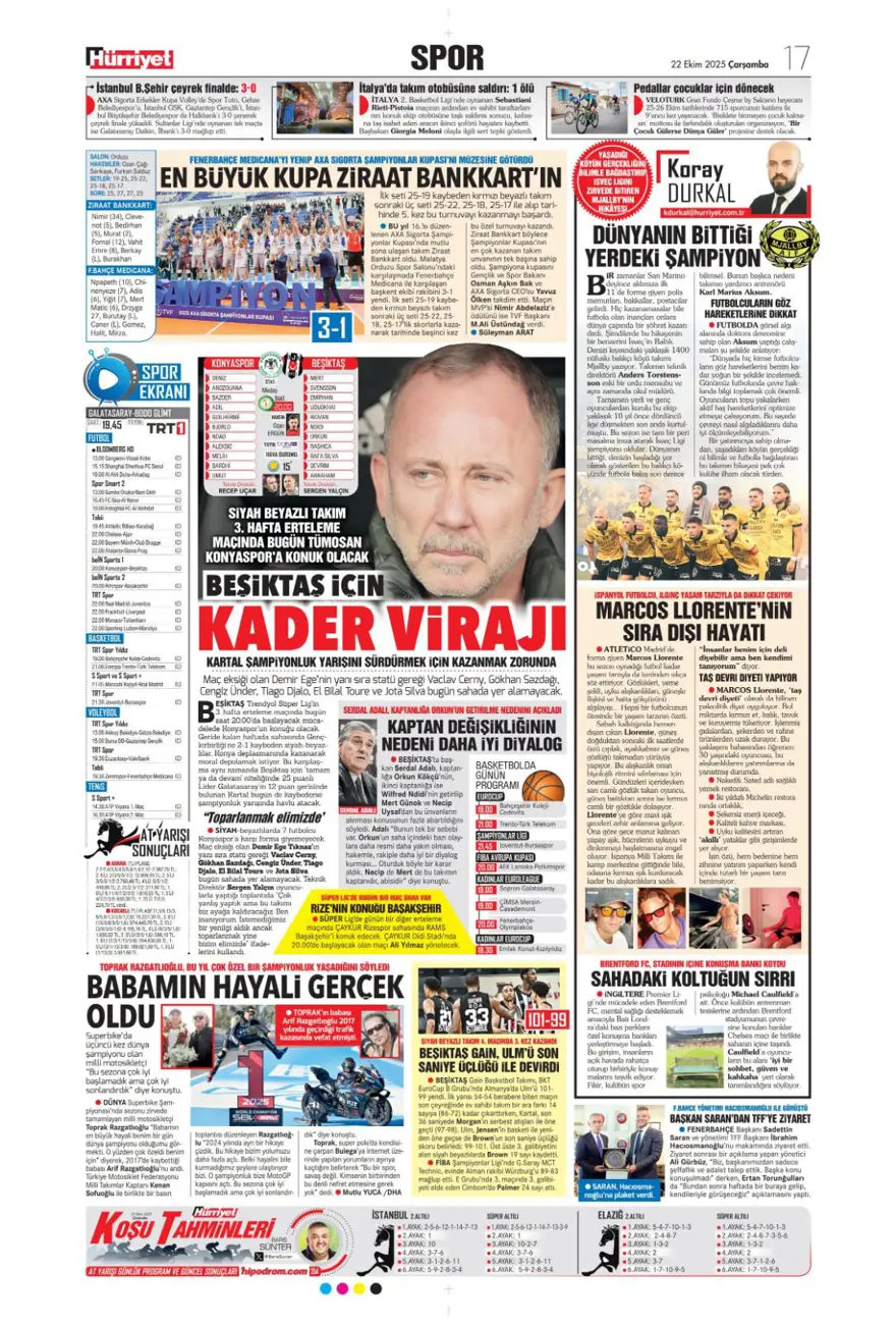 "Viking'i yen Avrupa'yı titret" (22 Ekim 2025 spor manşetleri) 12
