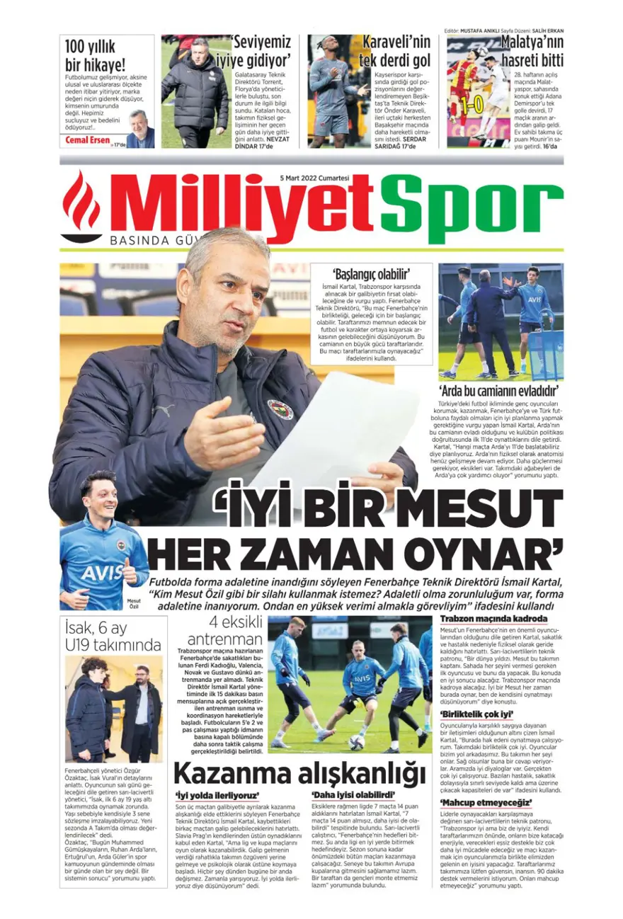 Günün spor manşetleri (5 Mart 2022) 10