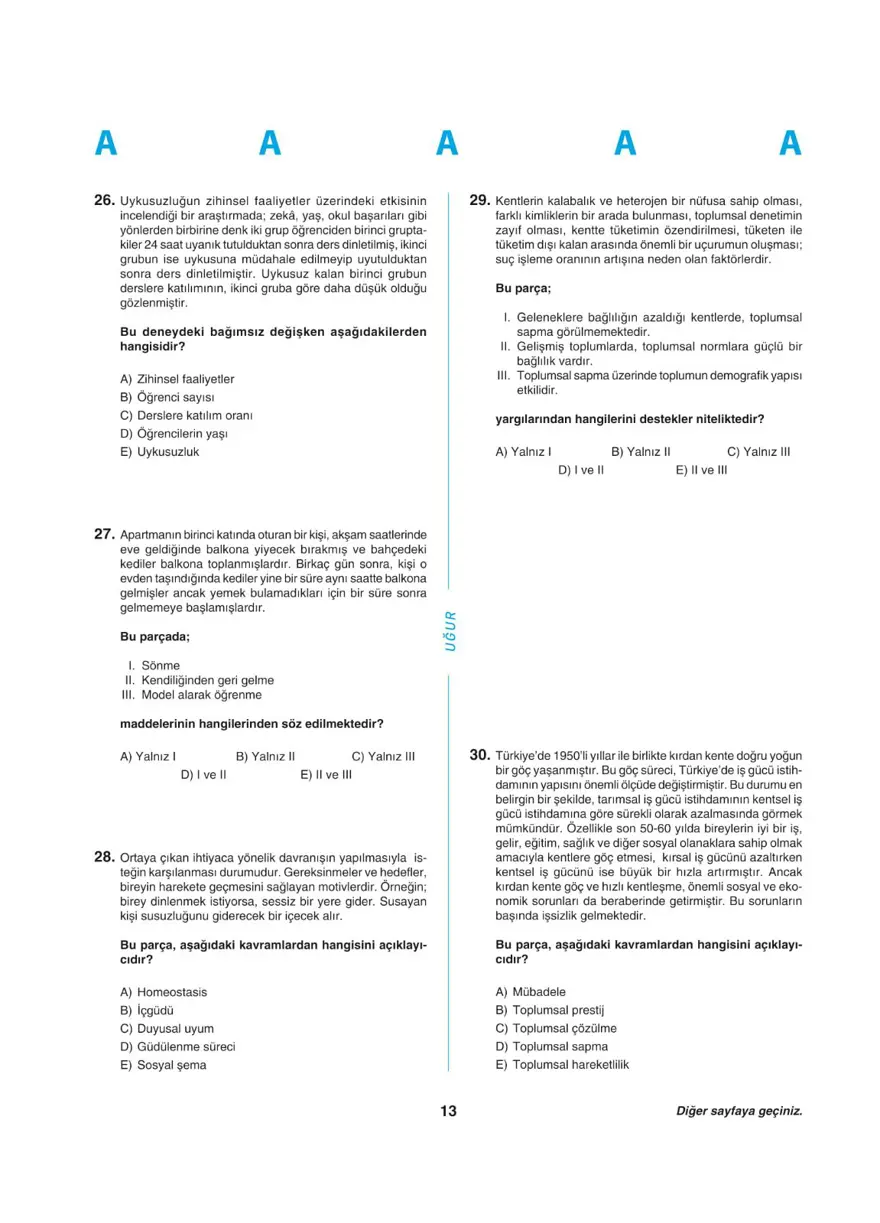 YKS - AYT deneme sınavı 12