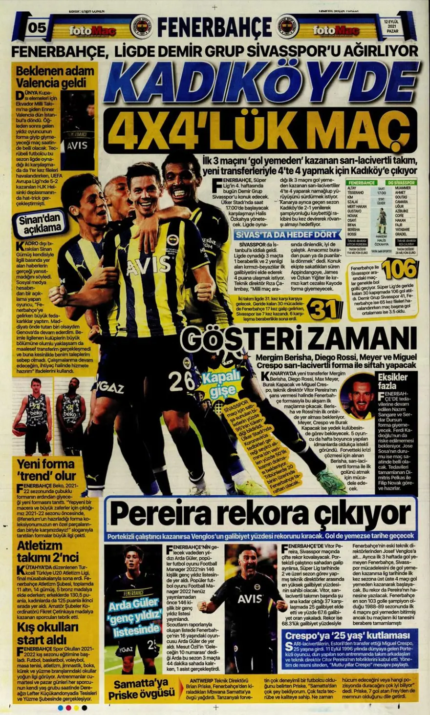 Günün spor manşetleri (12 Eylül 2021) 33