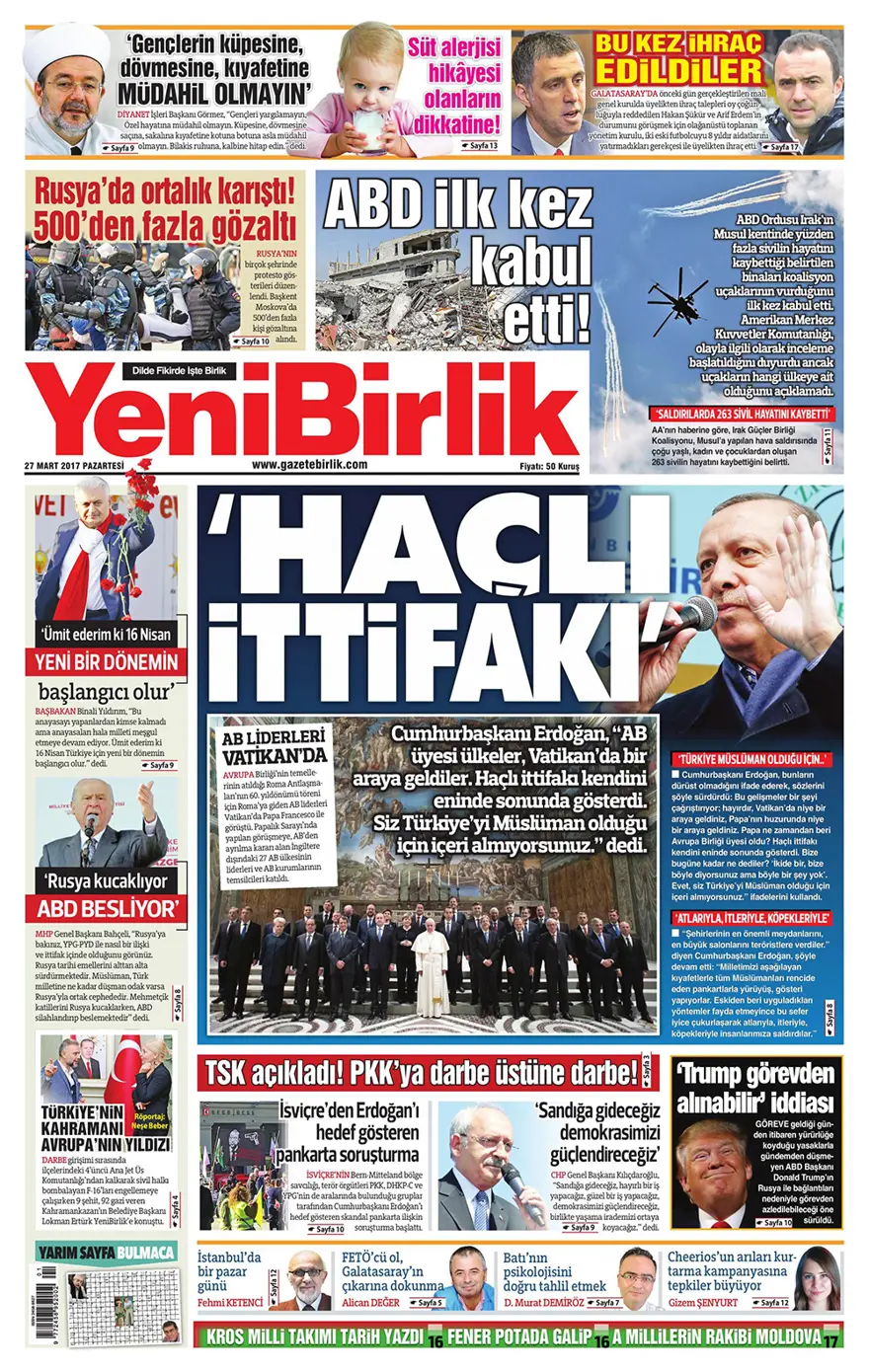 Günün gazete manşetleri - 27 Mart 2017 16