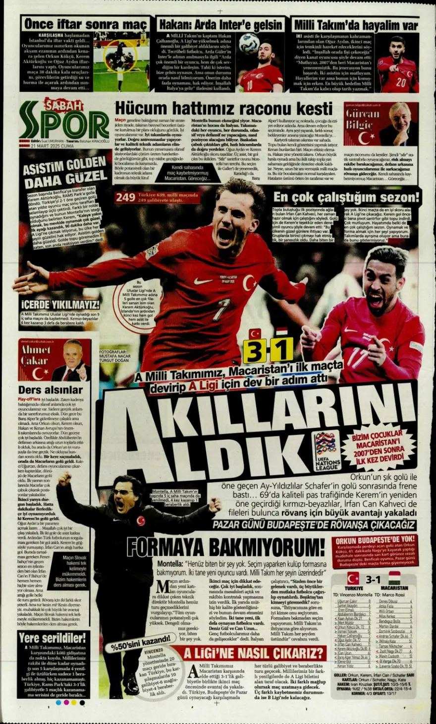 "İşte bizim çocuklar" (21 Mart 2025 spor manşetleri) 7 "İşte bizim çocuklar" (21 Mart 2025 spor manşetleri) 7