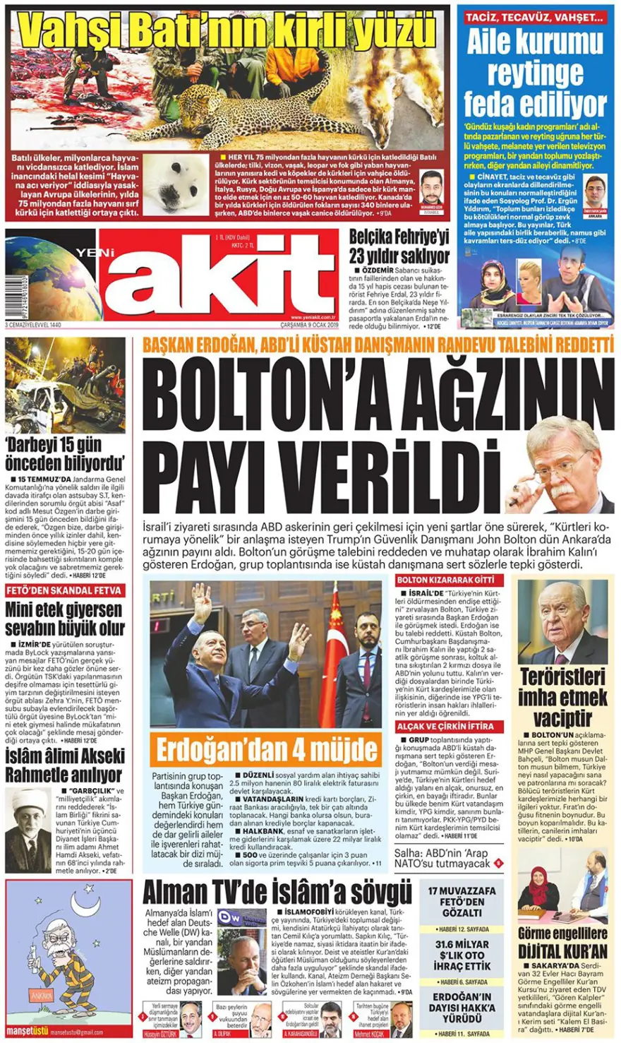 Günün gazete manşetleri - 9 Ocak 2019 5