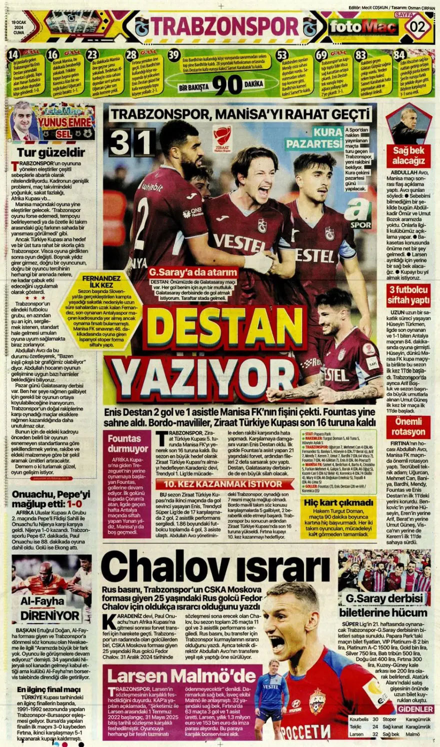 "Fenerbahçe'ye yeni Alex" (19 Ocak 2024 spor manşetleri) 18 "Fenerbahçe'ye yeni Alex" (19 Ocak 2024 spor manşetleri) 18