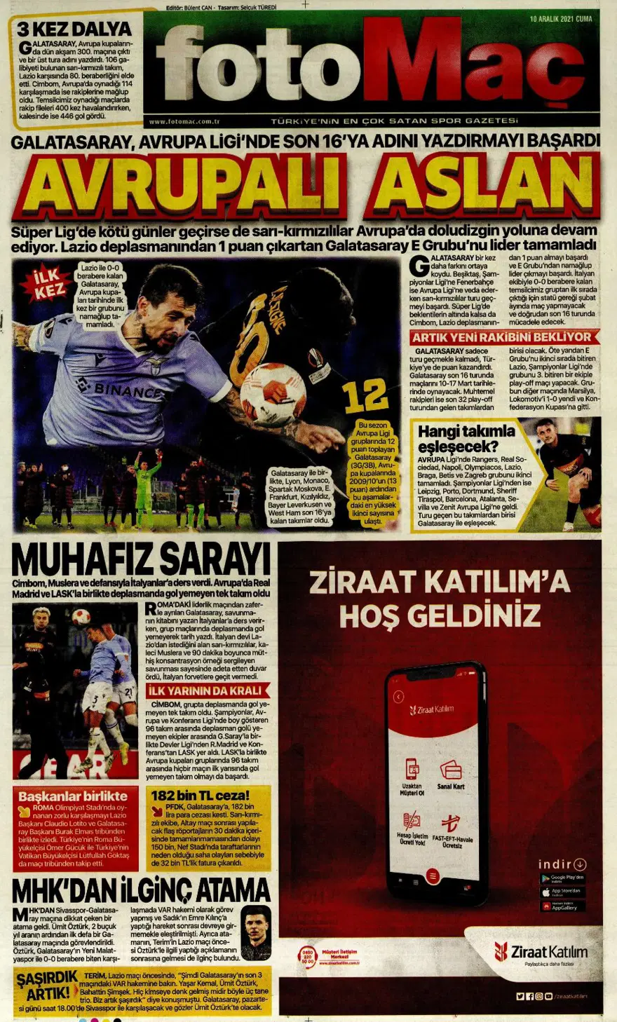 Günün spor manşetleri (10 Aralık 2021) 5