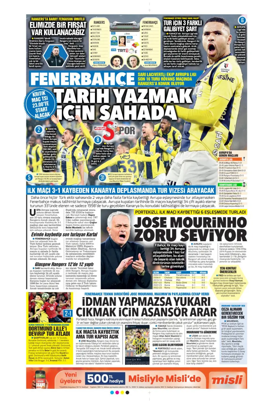 "Haydi Fener turla gel" (13 Mart 2025 spor manşetleri) 19