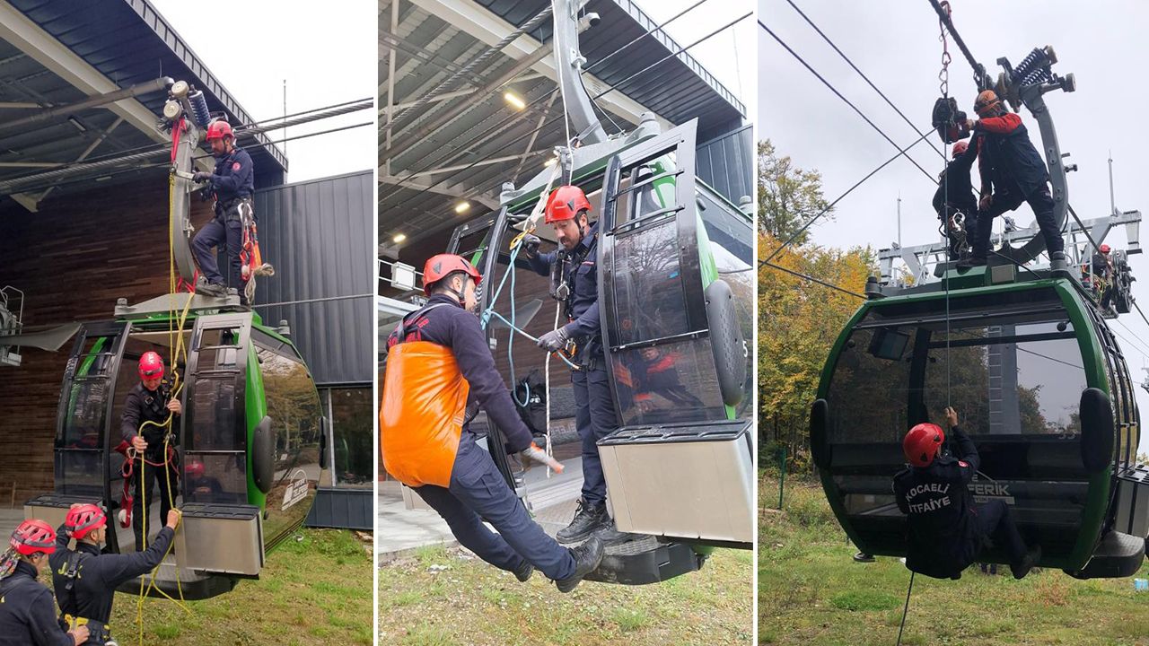 Teleferikte acil durum tatbikatı