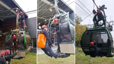 Teleferikte acil durum tatbikatı