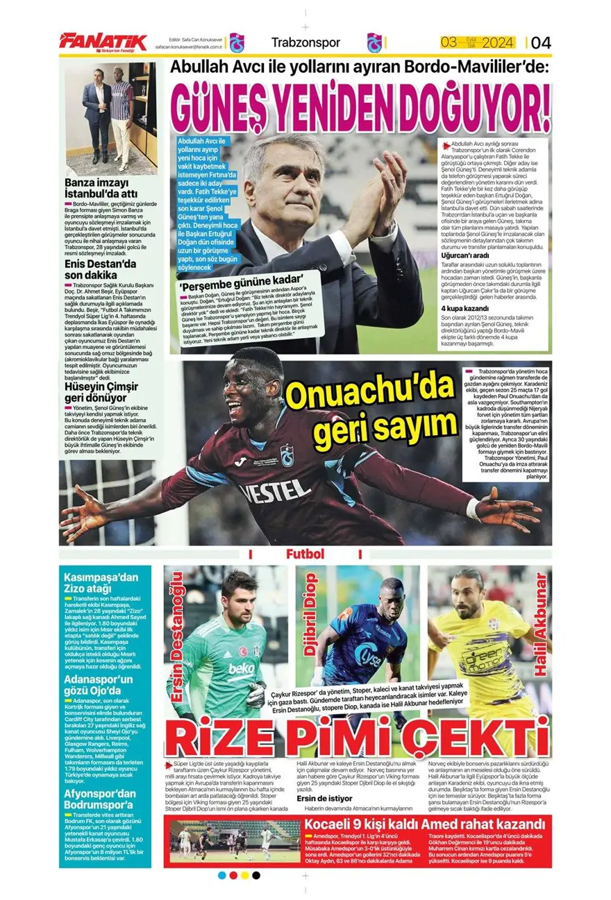 "100 milyon euroluk golcü" (3 Eylül 2024 spor manşetleri) 20