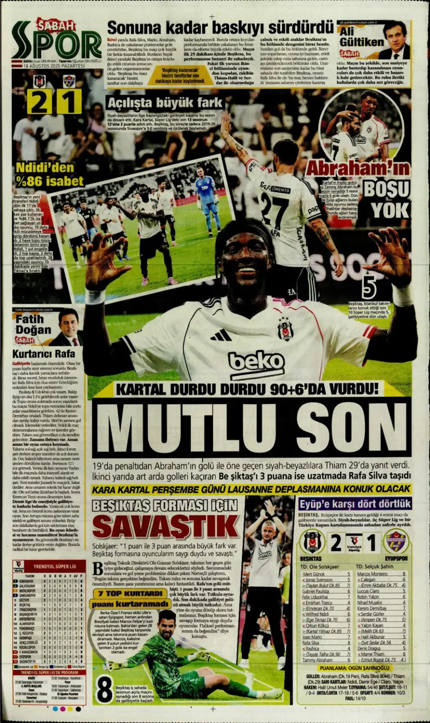 "Coşkudan kaosa" (18 Ağustos spor manşetleri) 15 "Coşkudan kaosa" (18 Ağustos spor manşetleri) 15