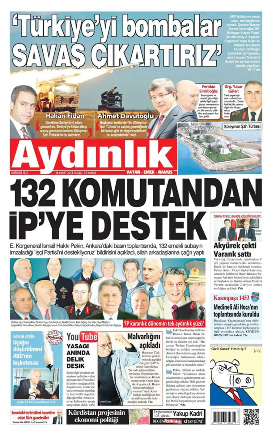 Günün gazete manşetleri - 28 Mart 2014 16