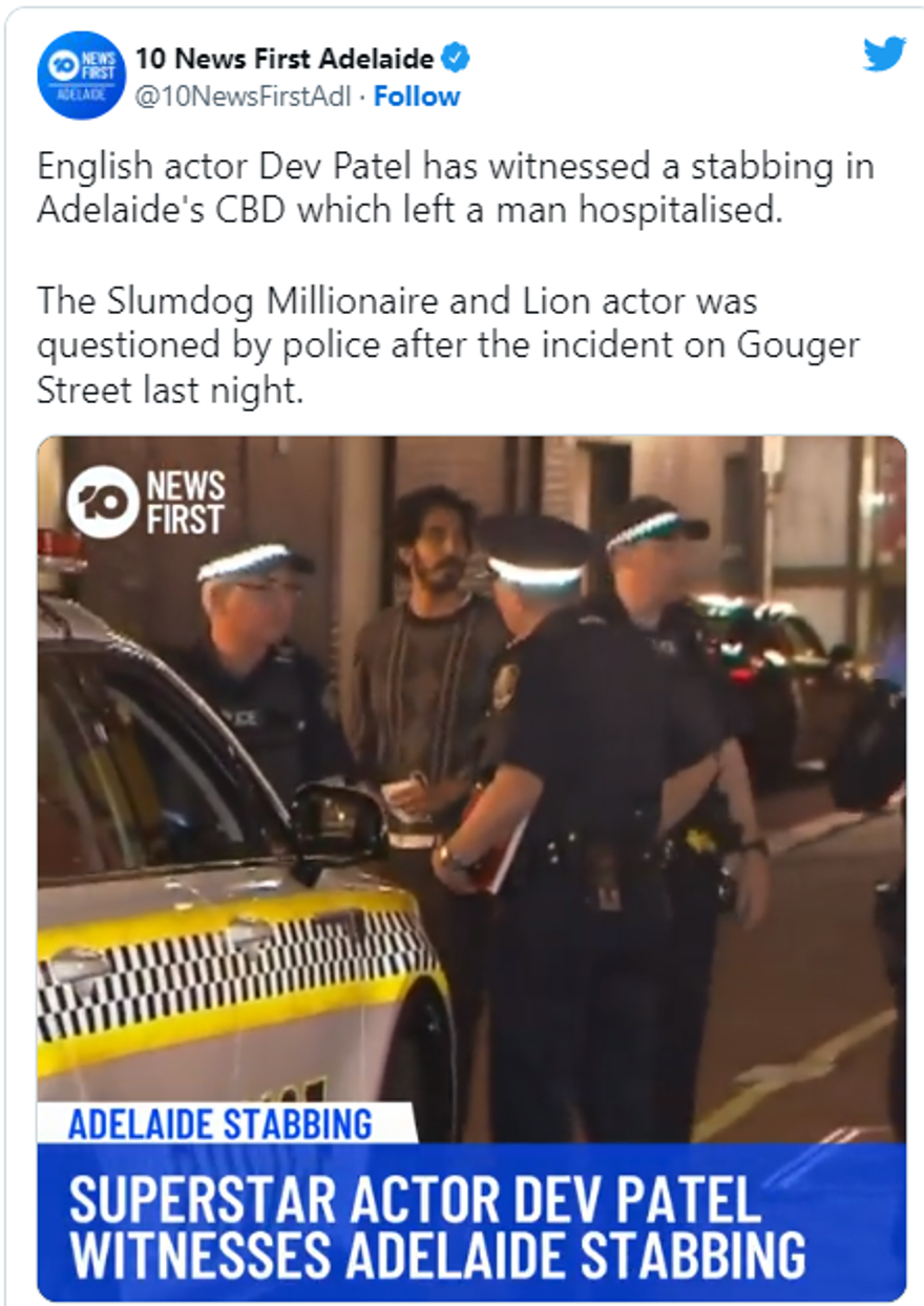 İngiliz oyuncu Dev Patel bıçaklı saldırıyı ayırmaya çalıştı 2 İngiliz oyuncu Dev Patel bıçaklı saldırıyı ayırmaya çalıştı 2