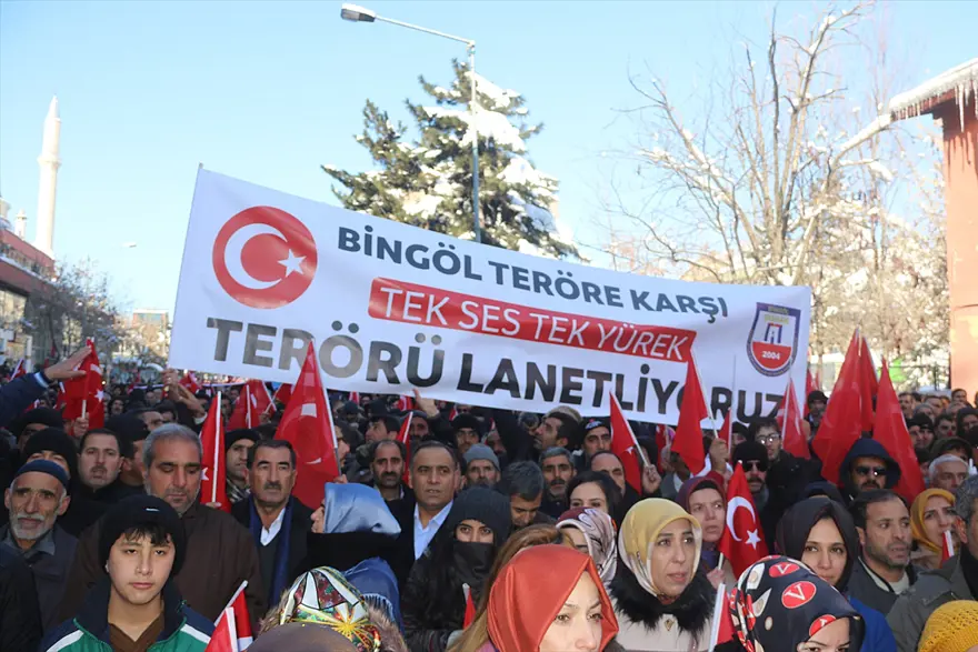 Van, Hakkari ve Bingöl'de terör saldırıları protesto edildi 18