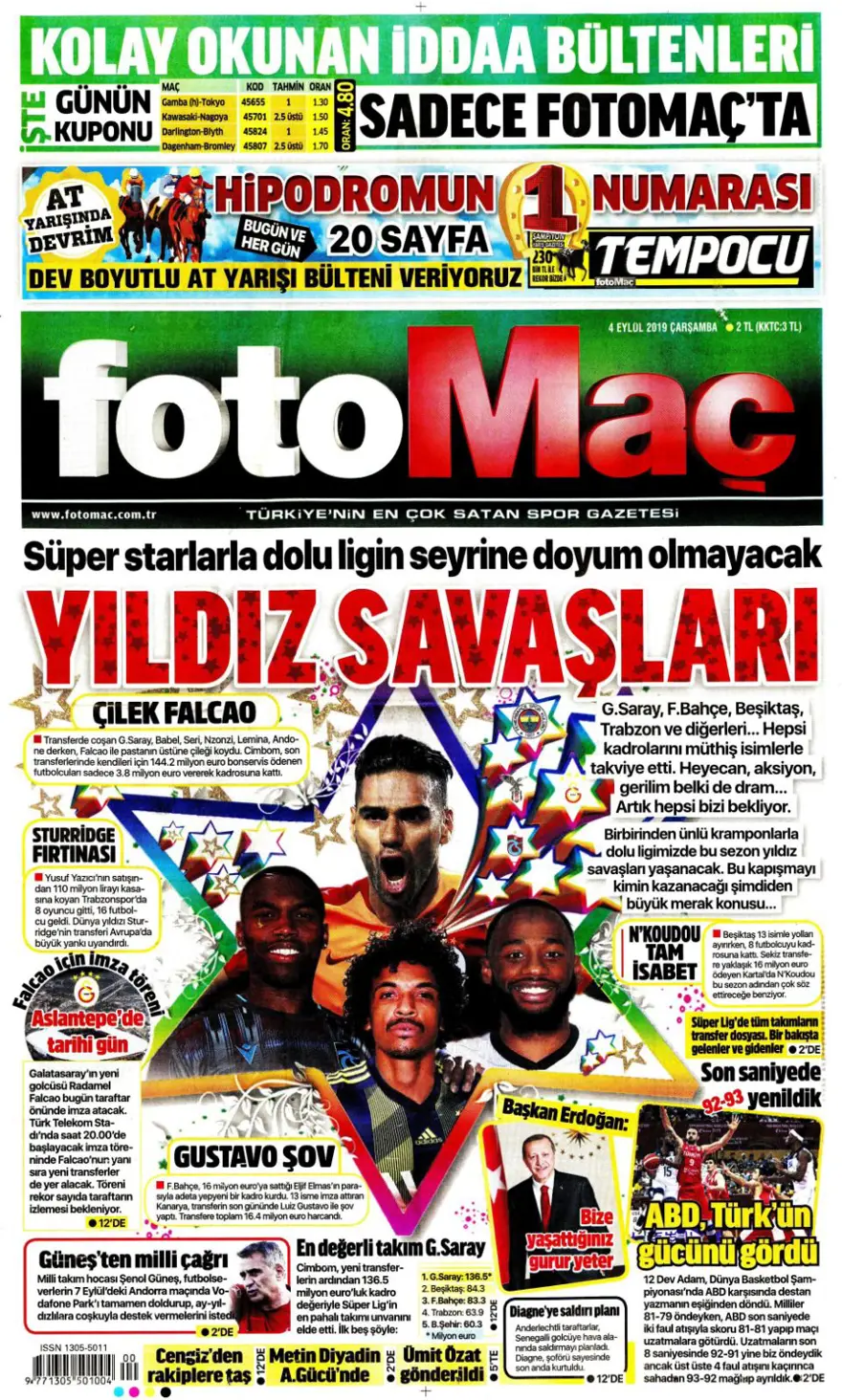 Günün spor manşetleri (04 Eylül 2019) 4