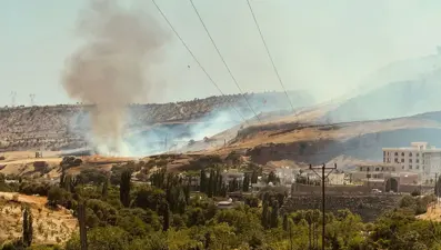 Anız yangını çıktı, alevler 15 dönümü sardı