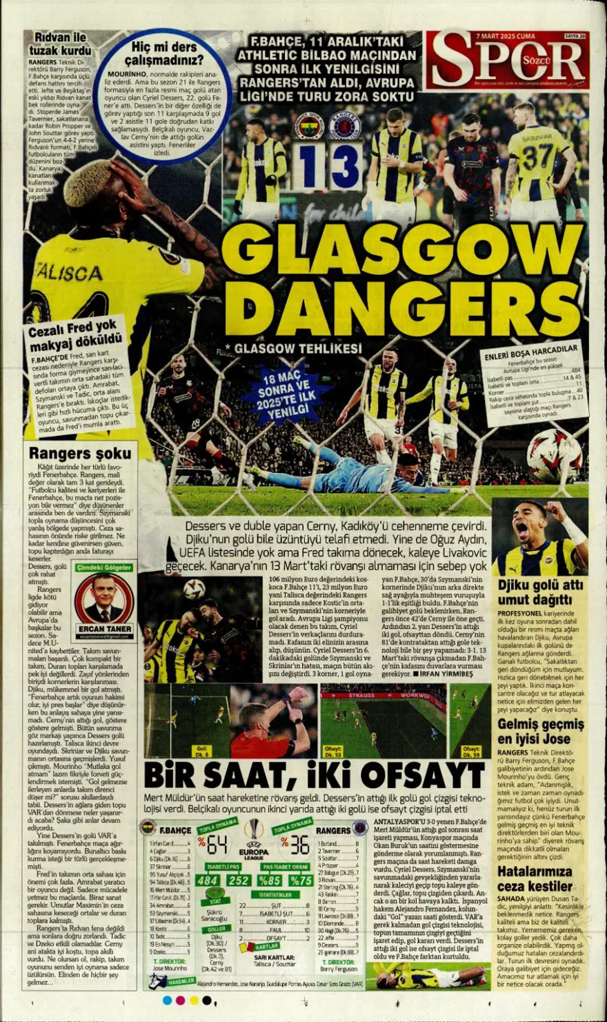 "Turu zora soktu" (7 Mart 2025 spor manşetleri) 10