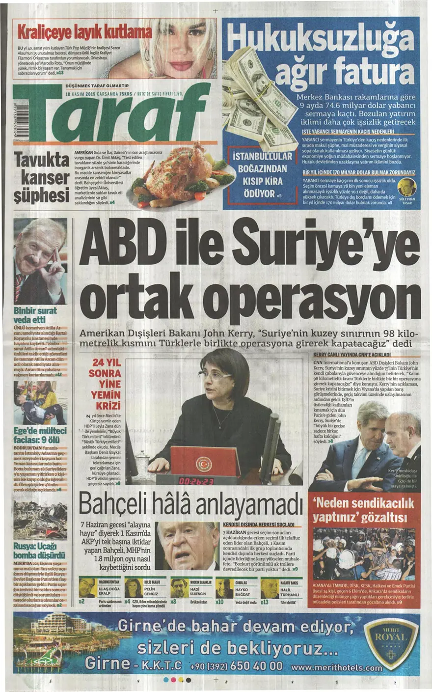 Günün gazete manşetleri - 18 Kasım 2015 6