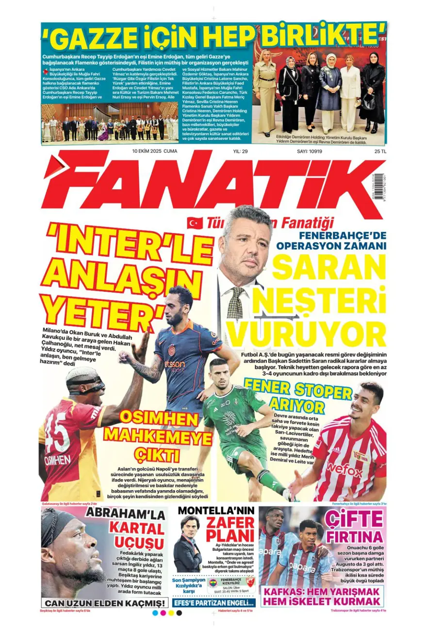 "Operasyon başlıyor" (10 Ekim 2025 spor manşetleri) "Operasyon başlıyor" (10 Ekim 2025 spor manşetleri)