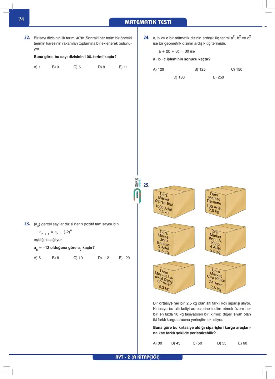 AYT Deneme Sınavı 22